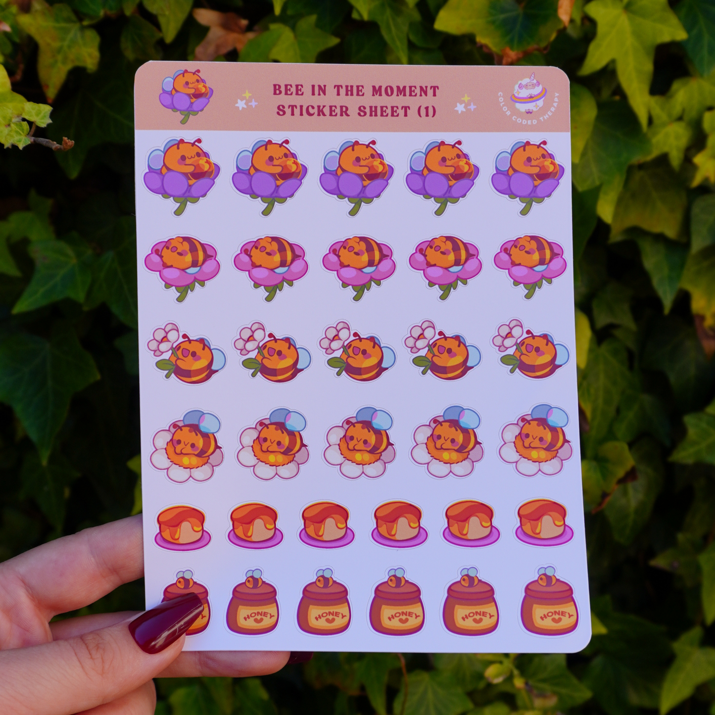 Bee in the Moment (1) sticker sheet