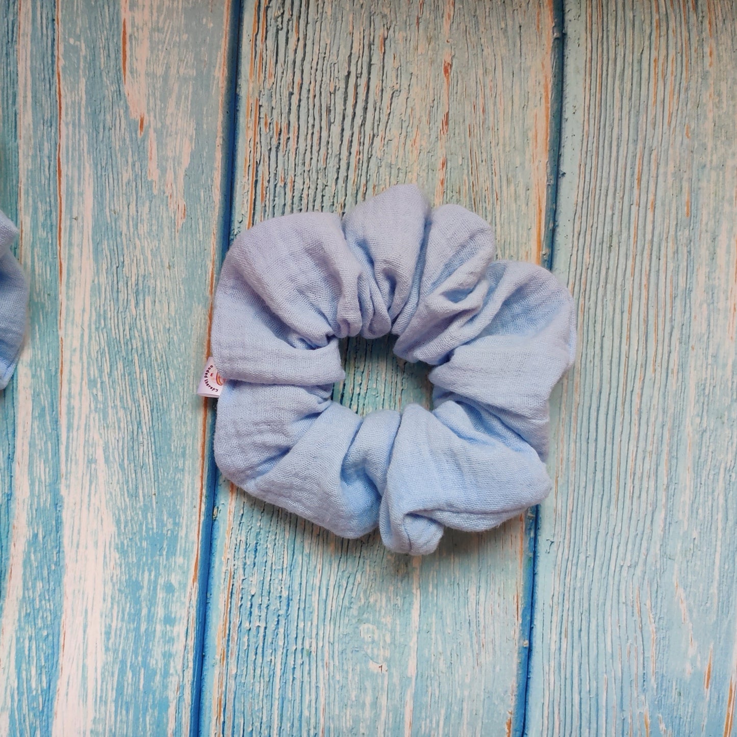 Pastel blue scrunchie