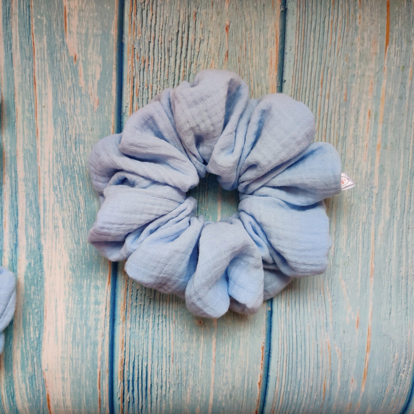 Pastel blue scrunchie