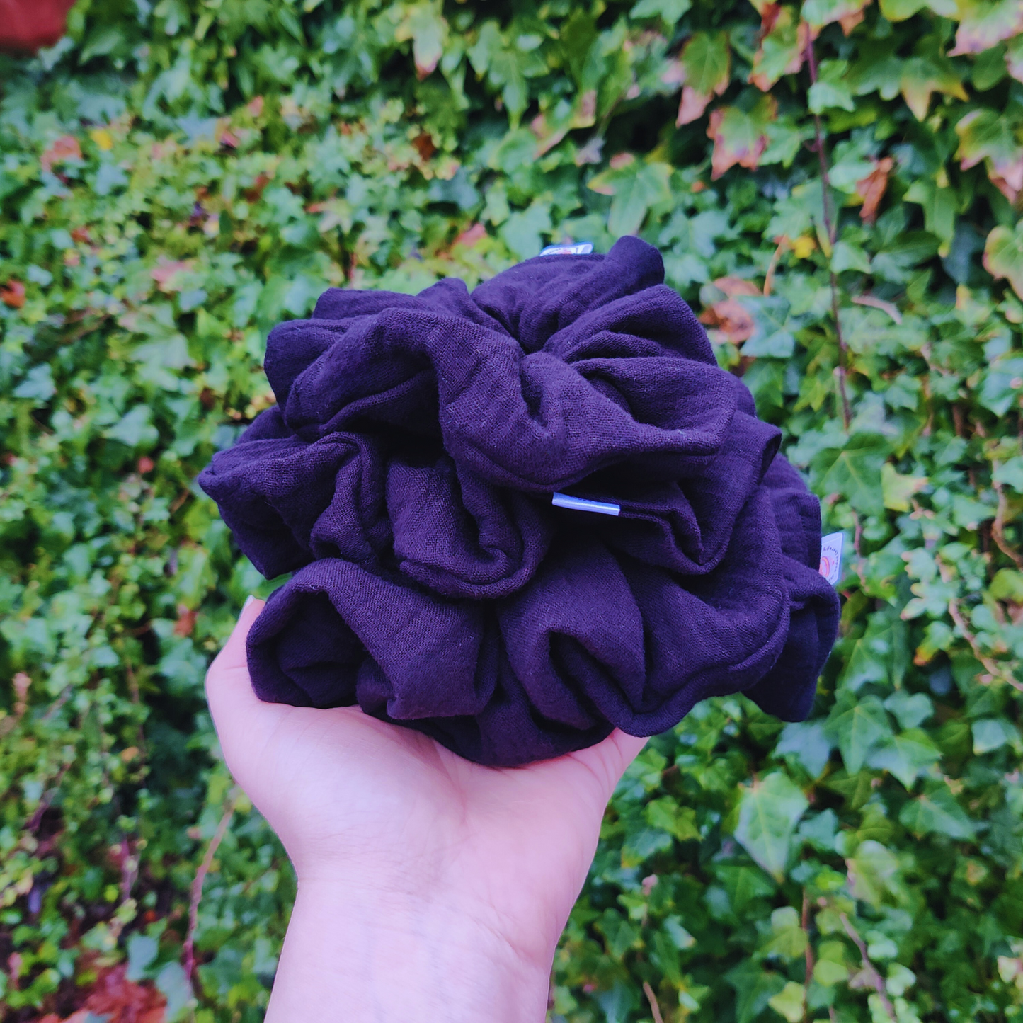 Black classy cotton scrunchie