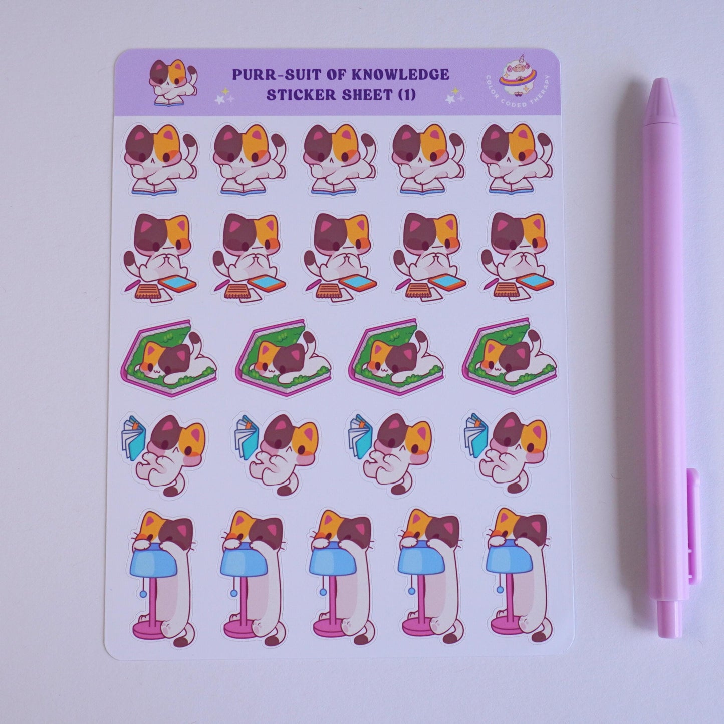 Purr-suit of Knowledge (1) sticker sheet