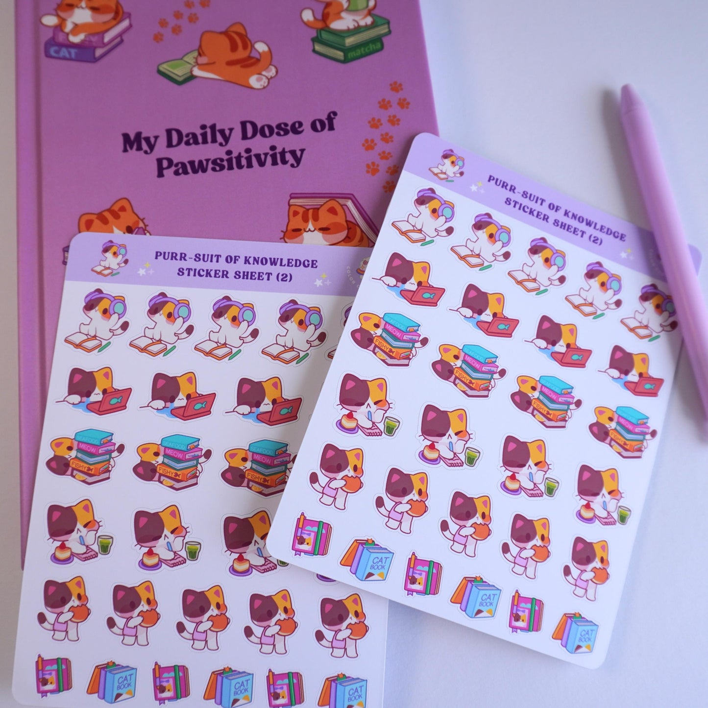 Purr-suit of Knowledge (2) sticker sheet