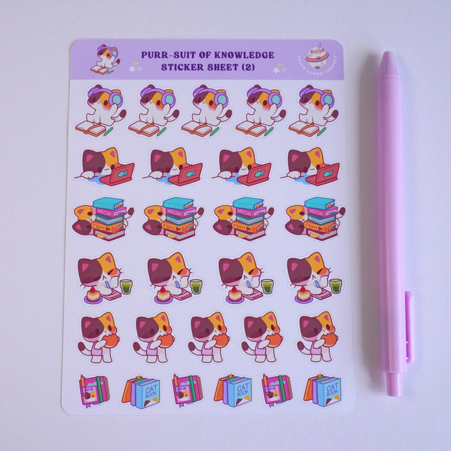 Purr-suit of Knowledge (2) sticker sheet