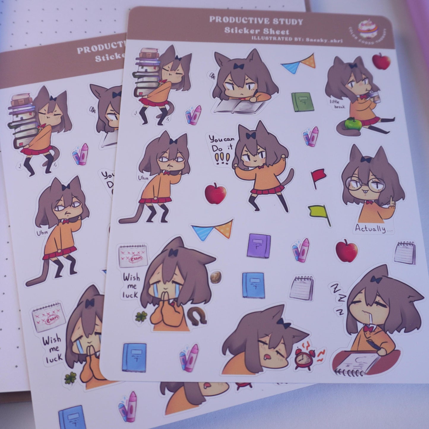 Productive study planner sticker sheet
