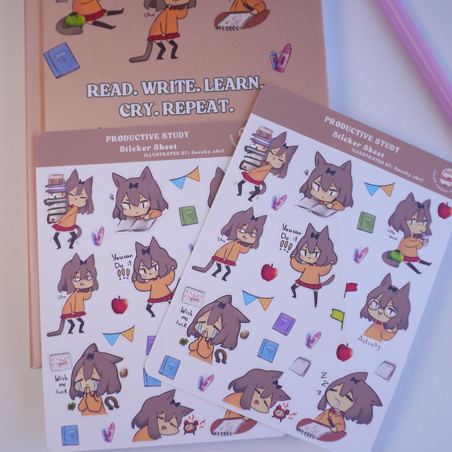 Productive study planner sticker sheet