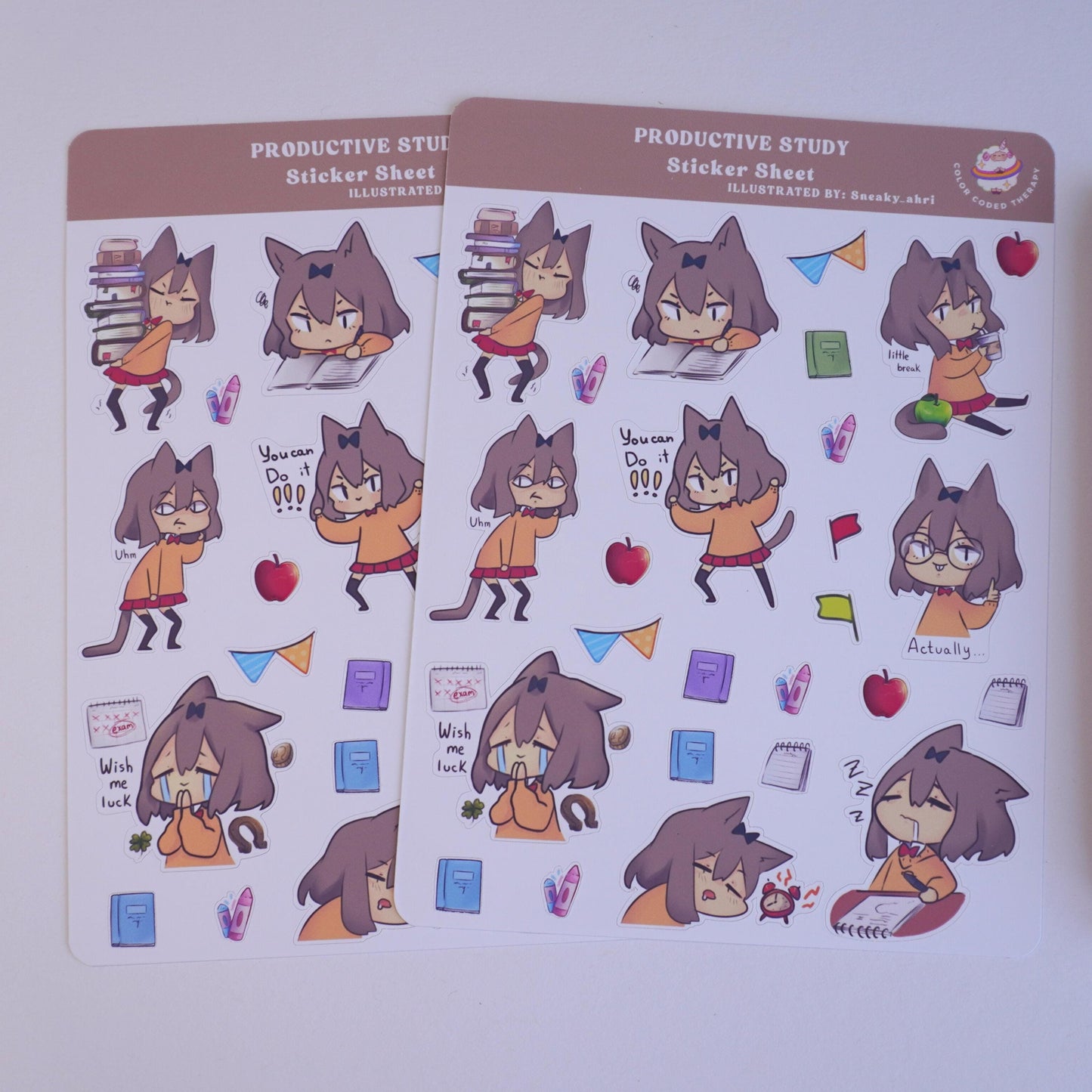 Productive study planner sticker sheet