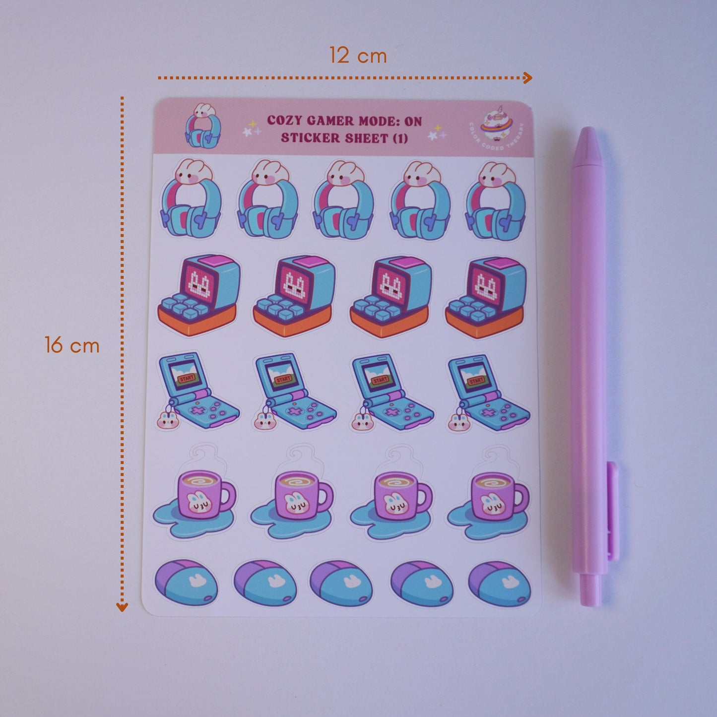 Cozy Gamer Mode: On (1) sticker sheet