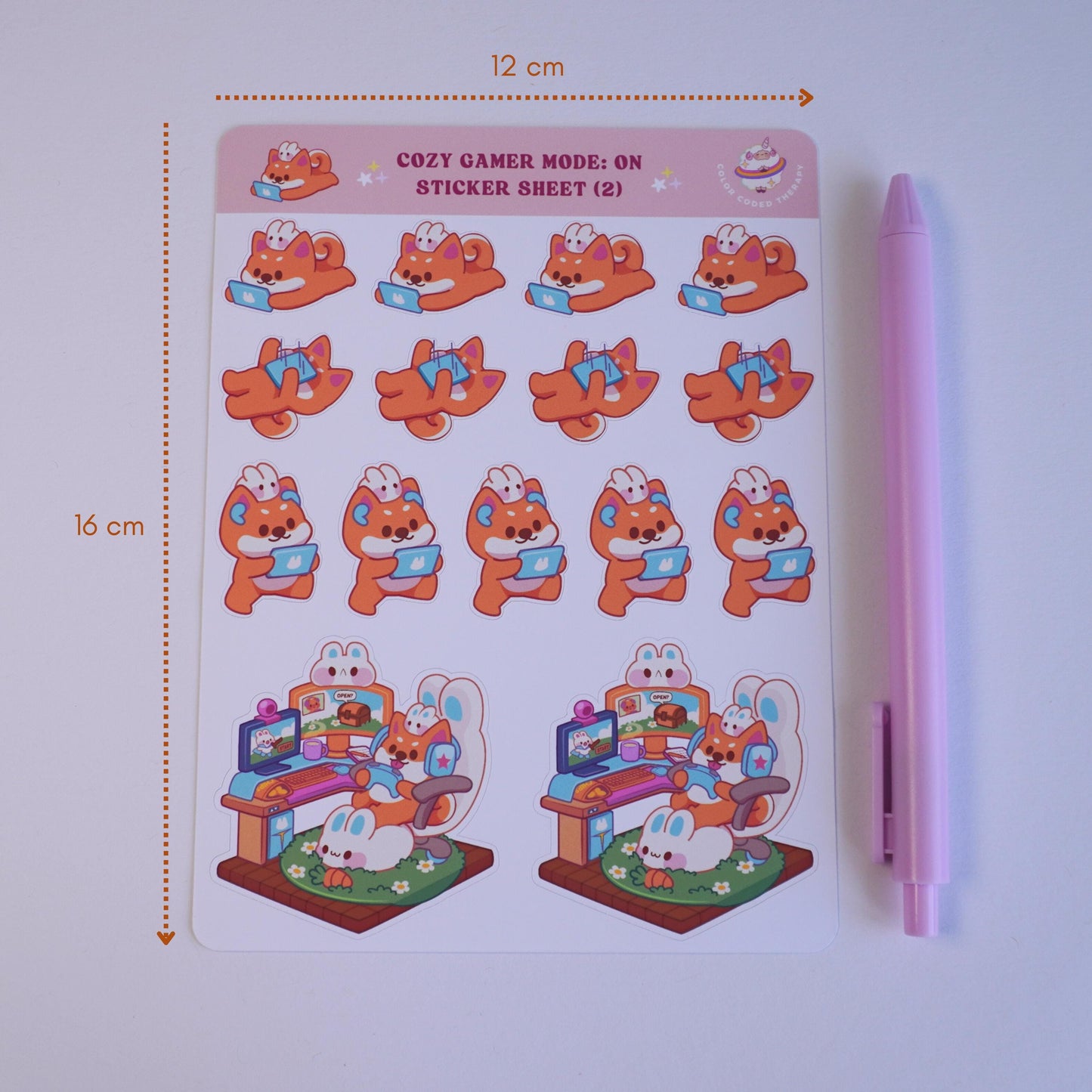 Cozy Gamer Mode: On (2) sticker sheet