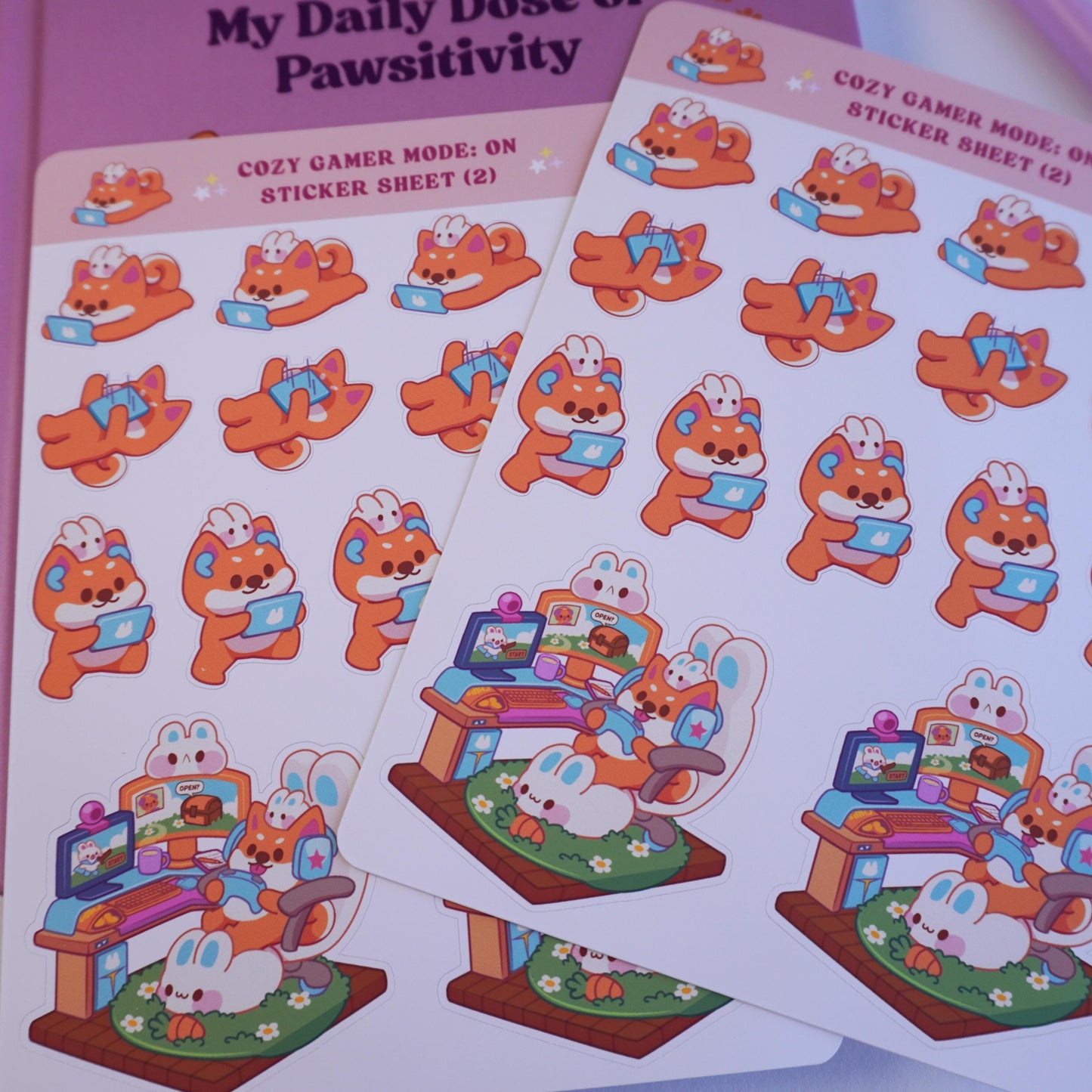 Cozy Gamer Mode: On (2) sticker sheet