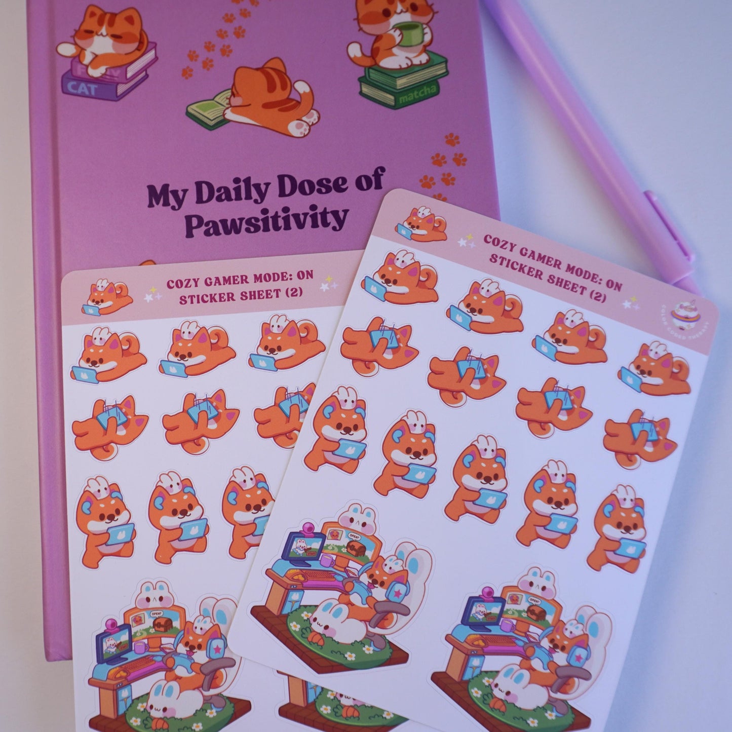 Cozy Gamer Mode: On (2) sticker sheet