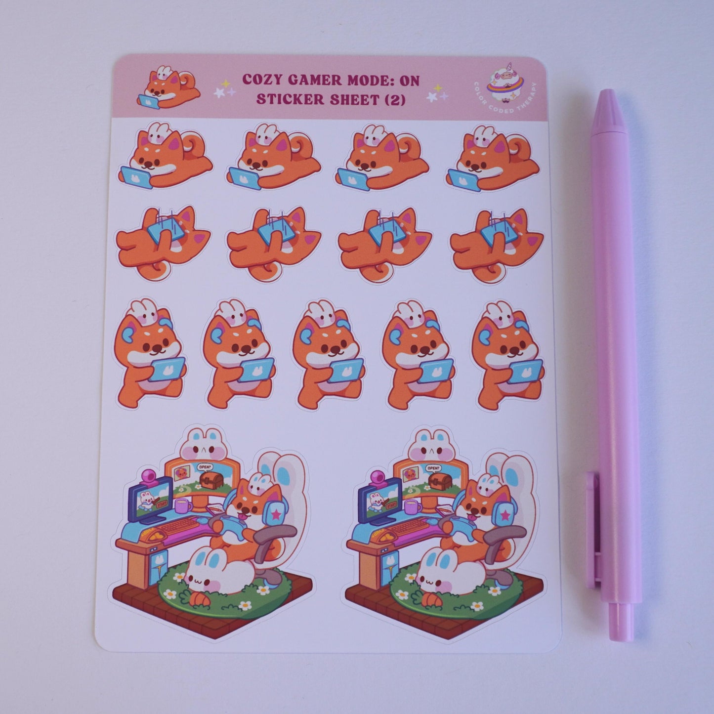 Cozy Gamer Mode: On (2) sticker sheet
