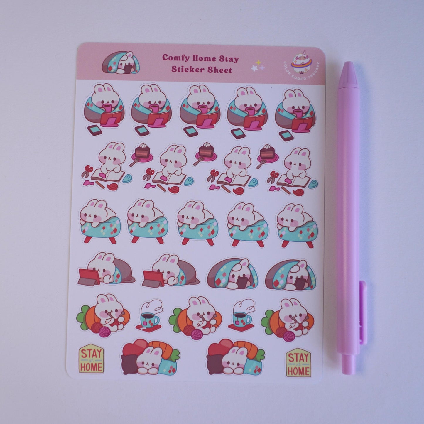 Comfy Home Stay sticker sheet