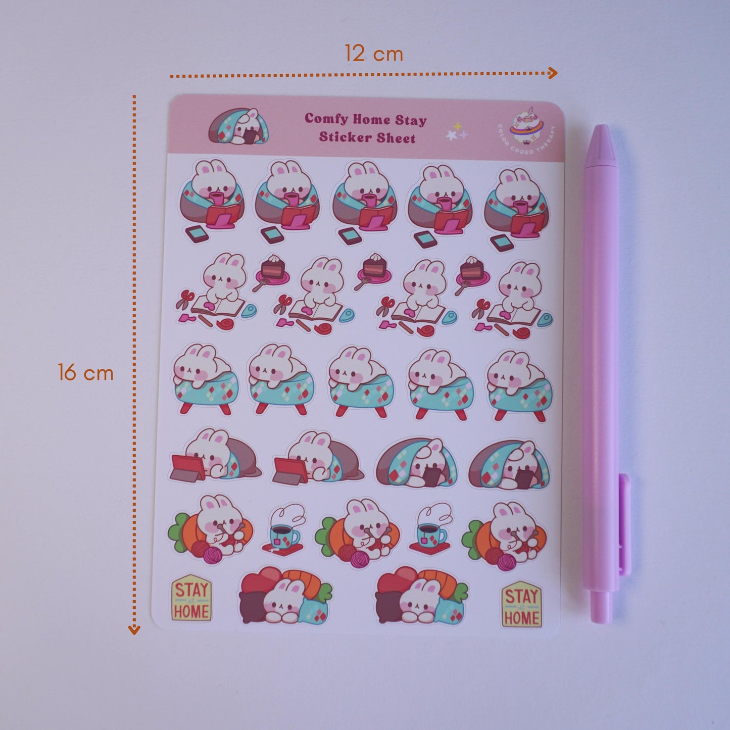 Comfy Home Stay sticker sheet