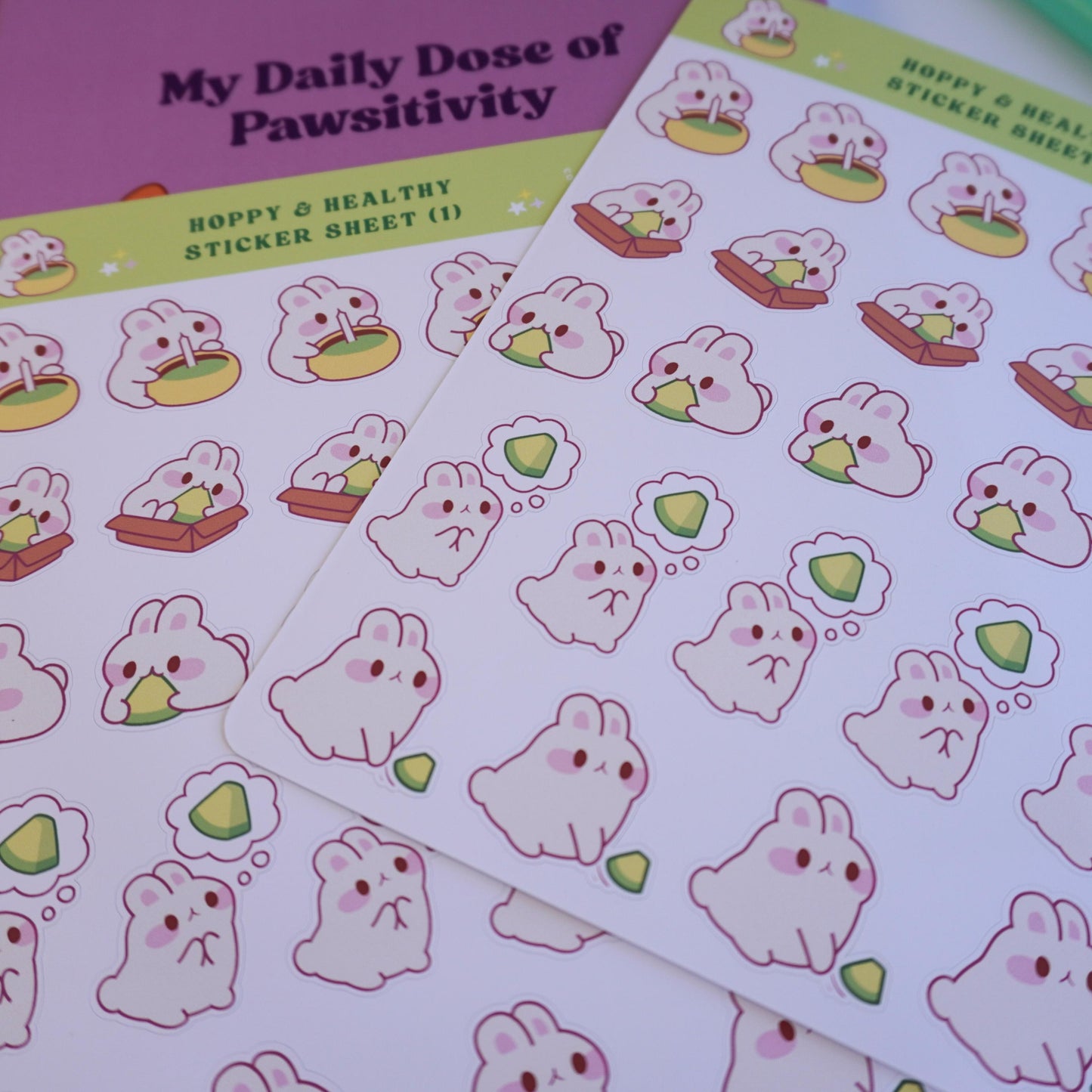 Hoppy and Healthy (1) sticker sheet