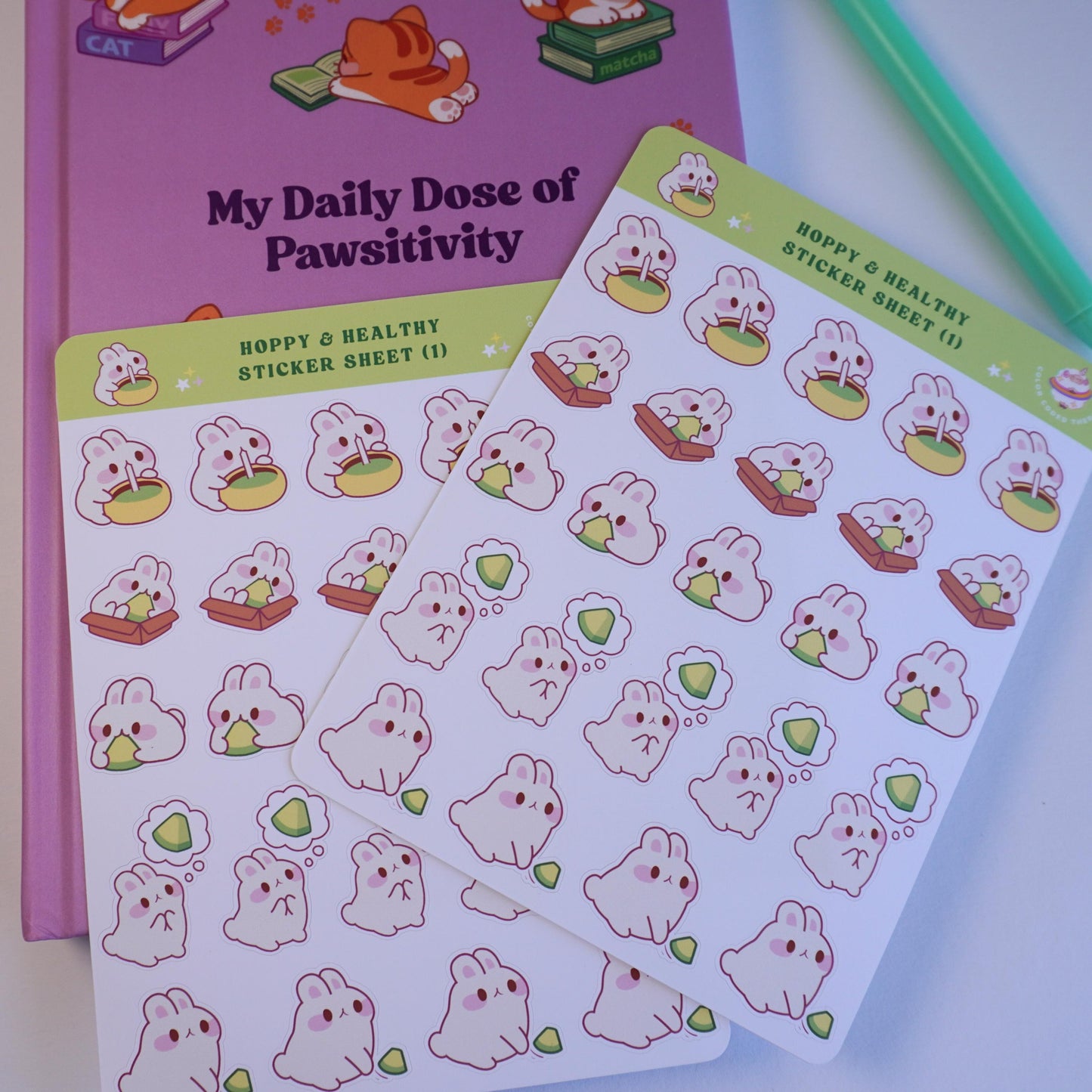 Hoppy and Healthy (1) sticker sheet