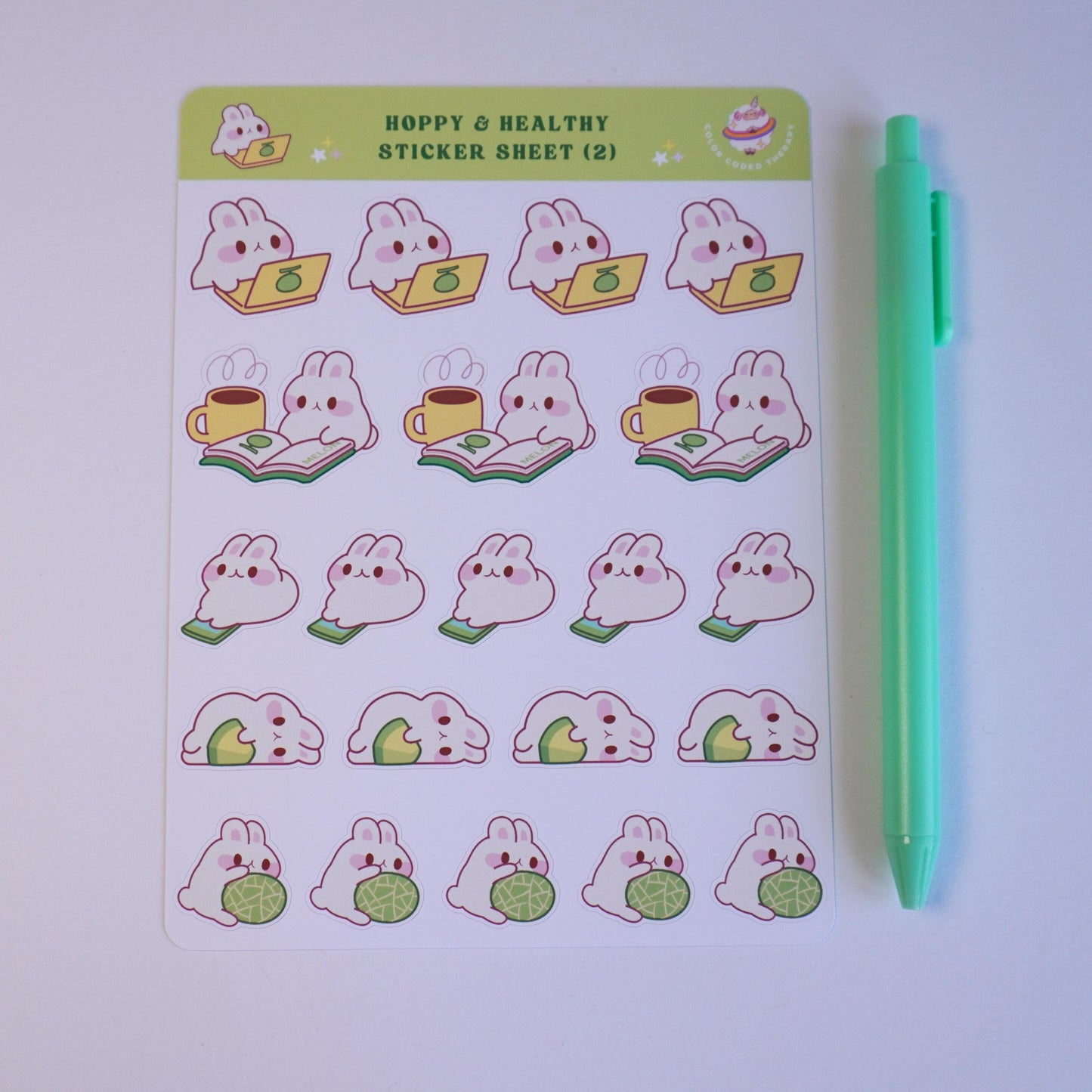 Hoppy and Healthy (2) sticker sheet