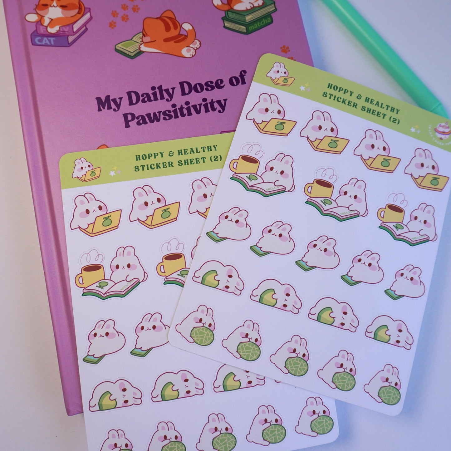 Hoppy and Healthy (2) sticker sheet
