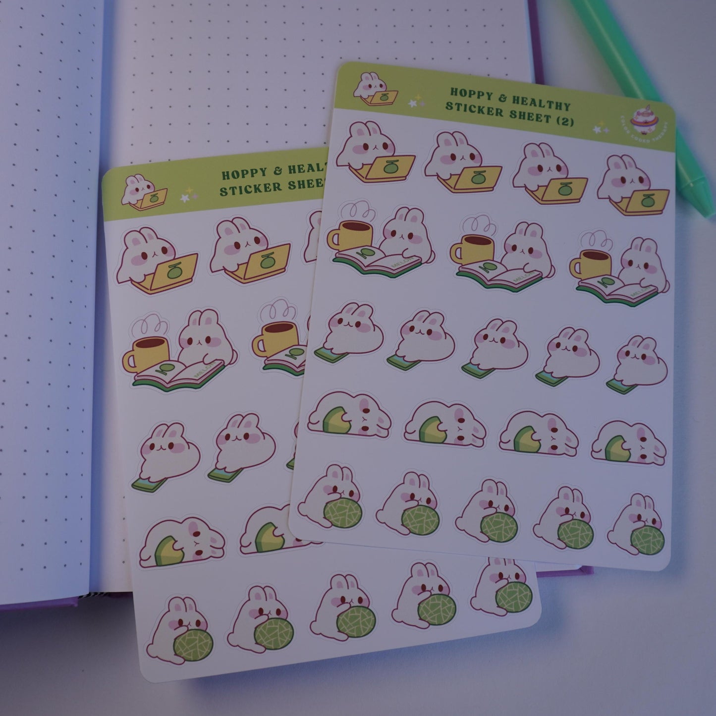 Hoppy and Healthy (2) sticker sheet