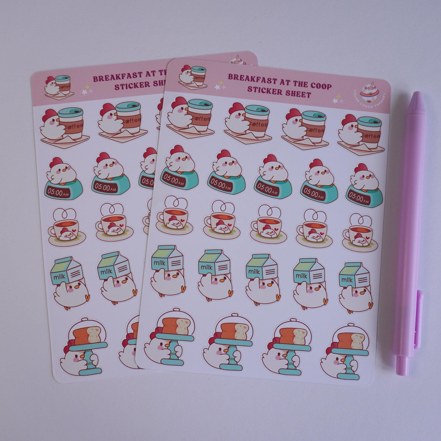 Breakfast at the Coop sticker sheet