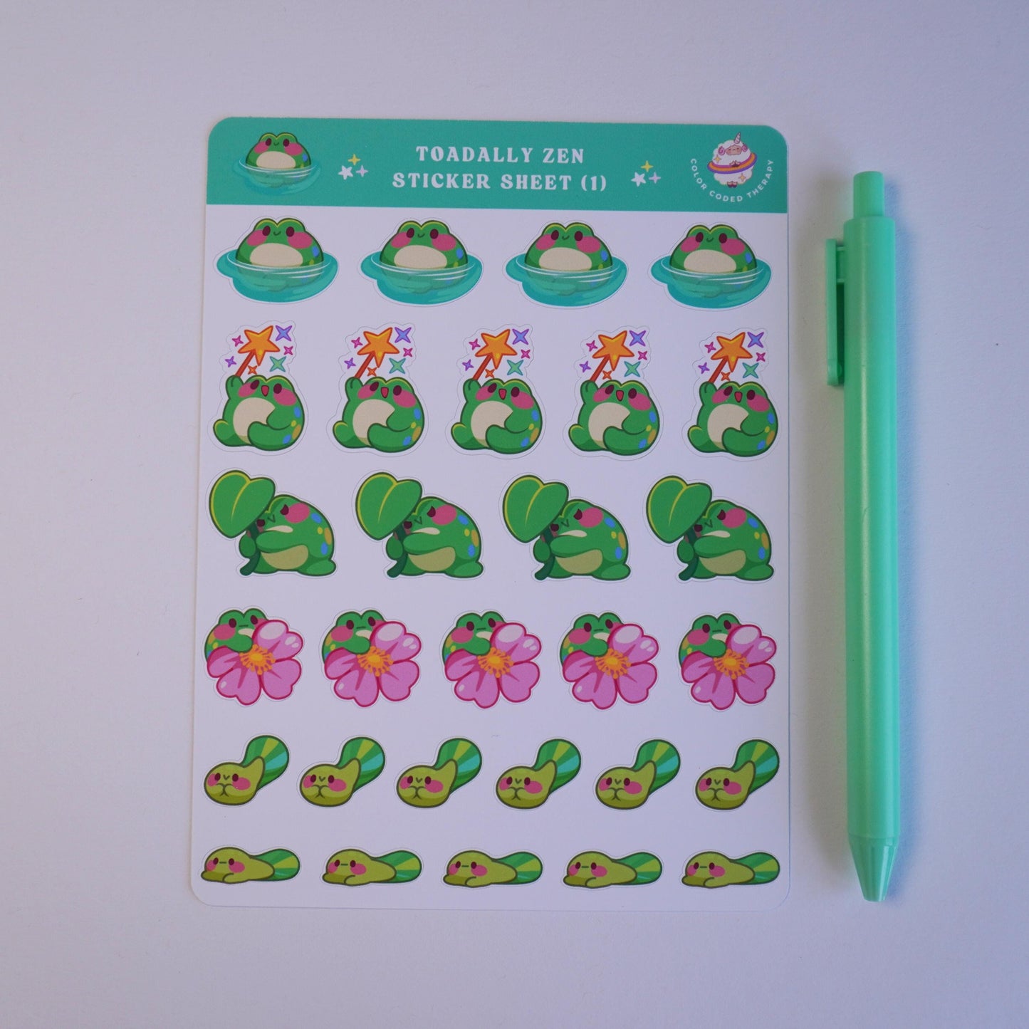 Toadally Zen (1) sticker sheet