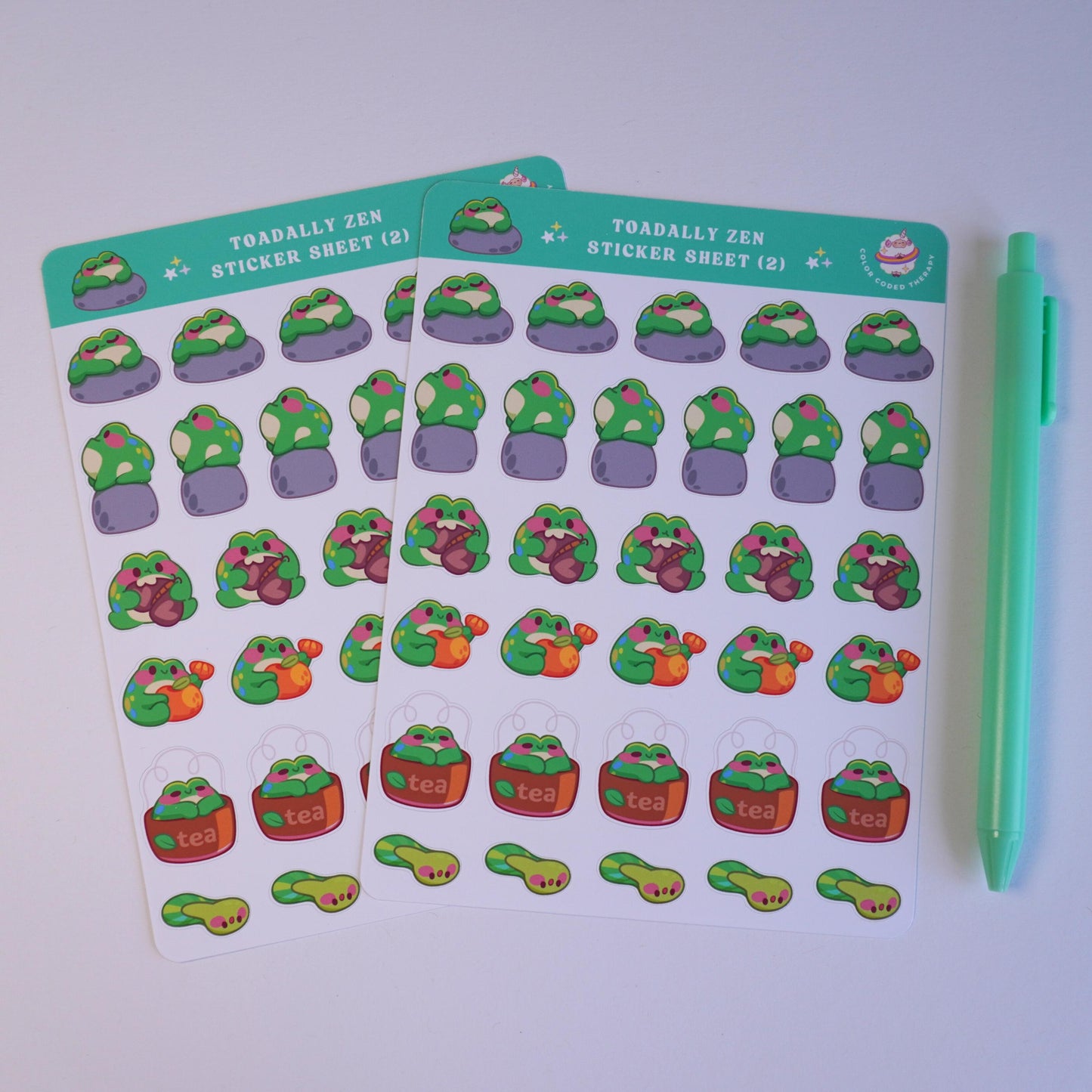 Toadally Zen (2) sticker sheet