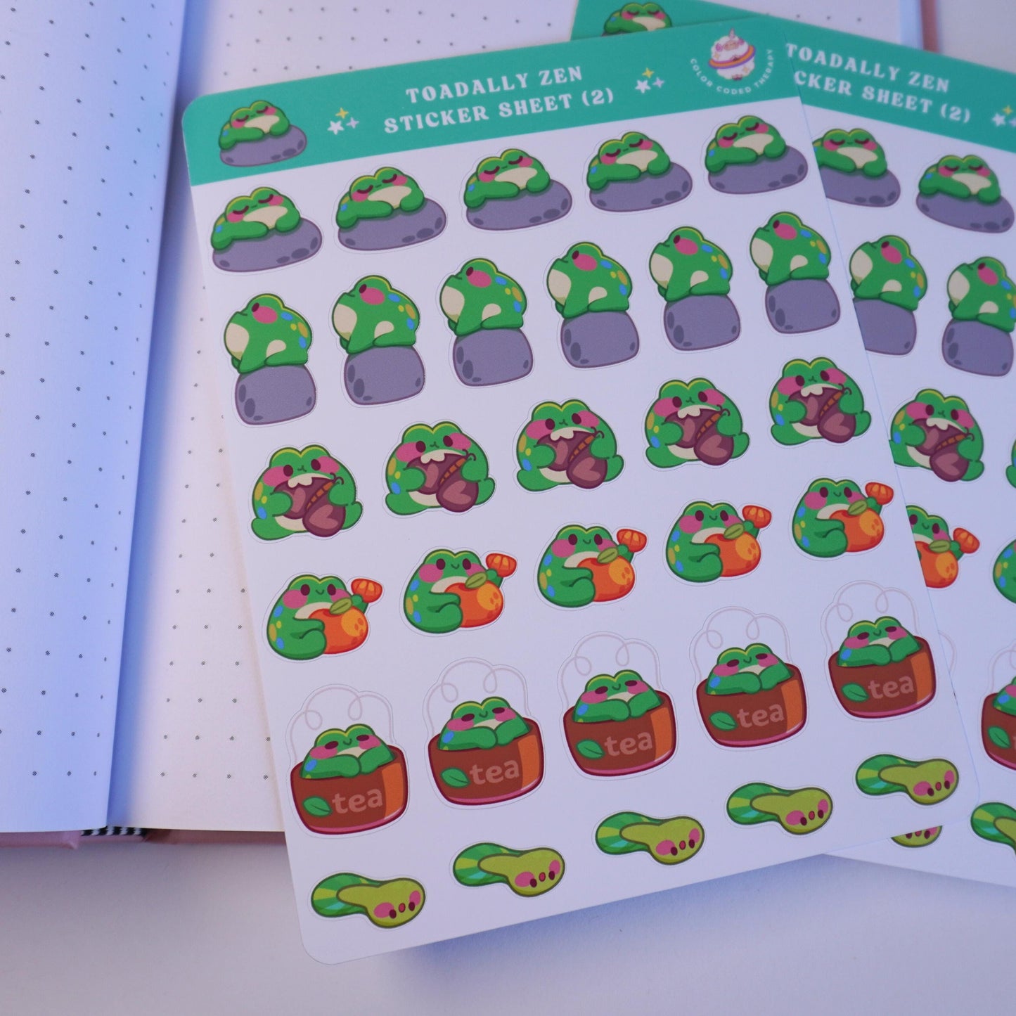 Toadally Zen (2) sticker sheet