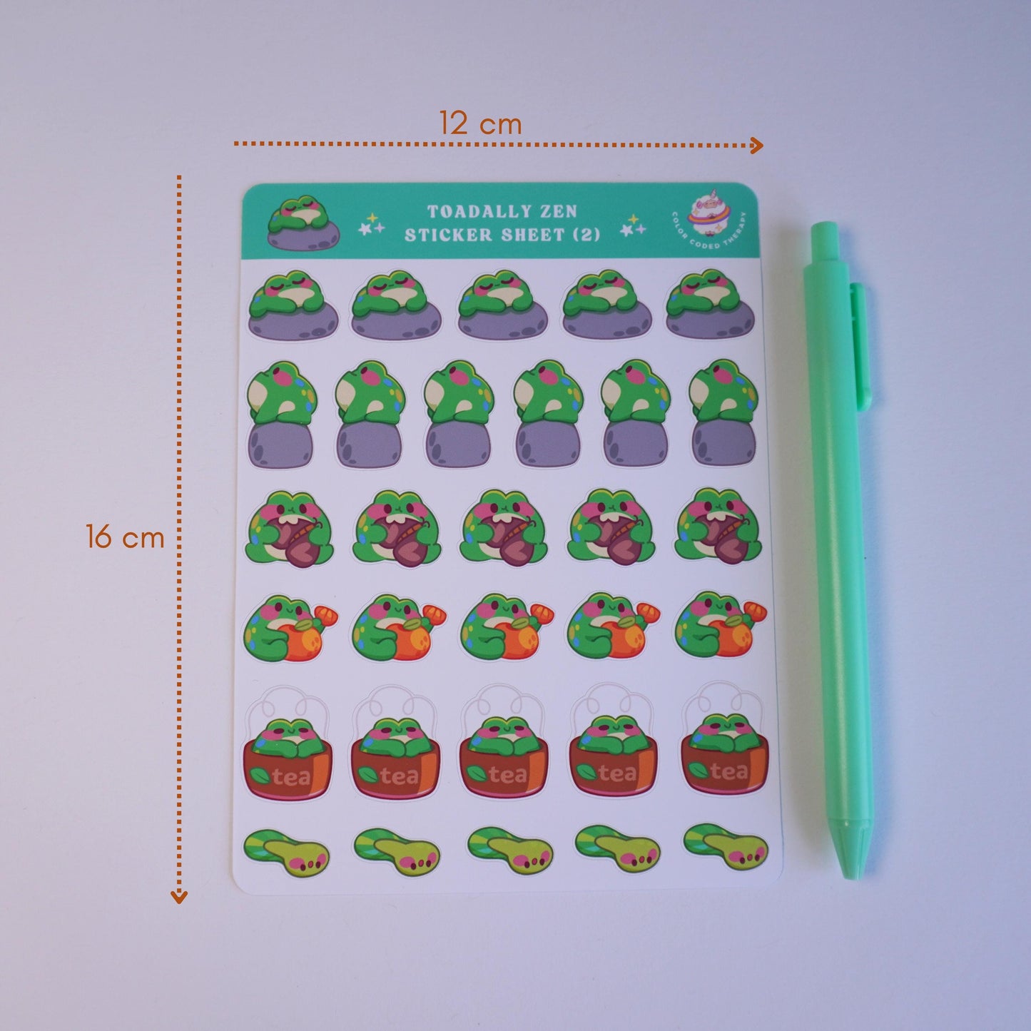 Toadally Zen (2) sticker sheet