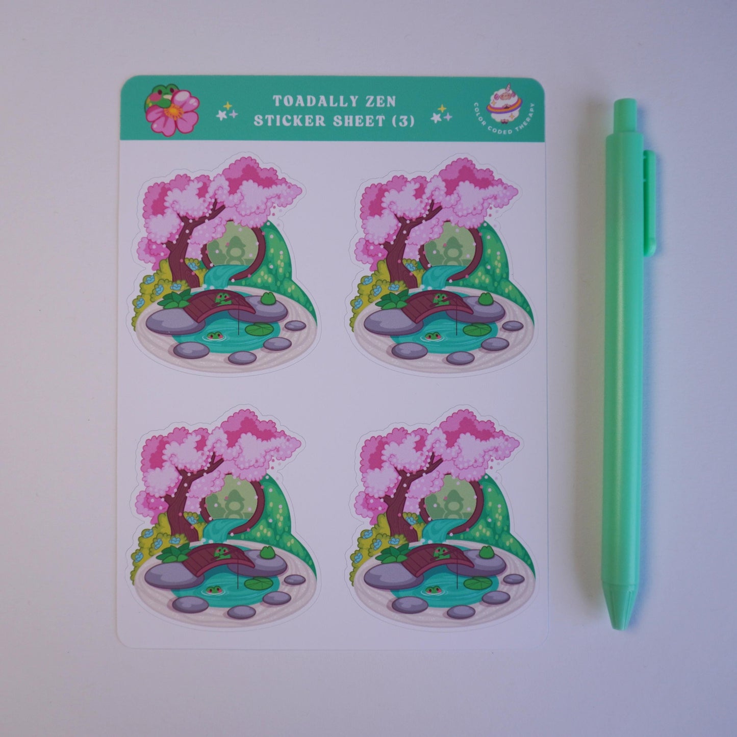 Toadally Zen (3) sticker sheet