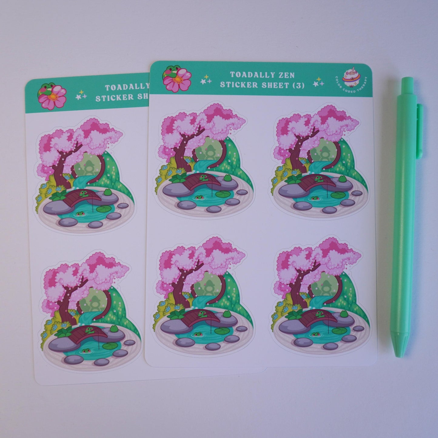 Toadally Zen (3) sticker sheet