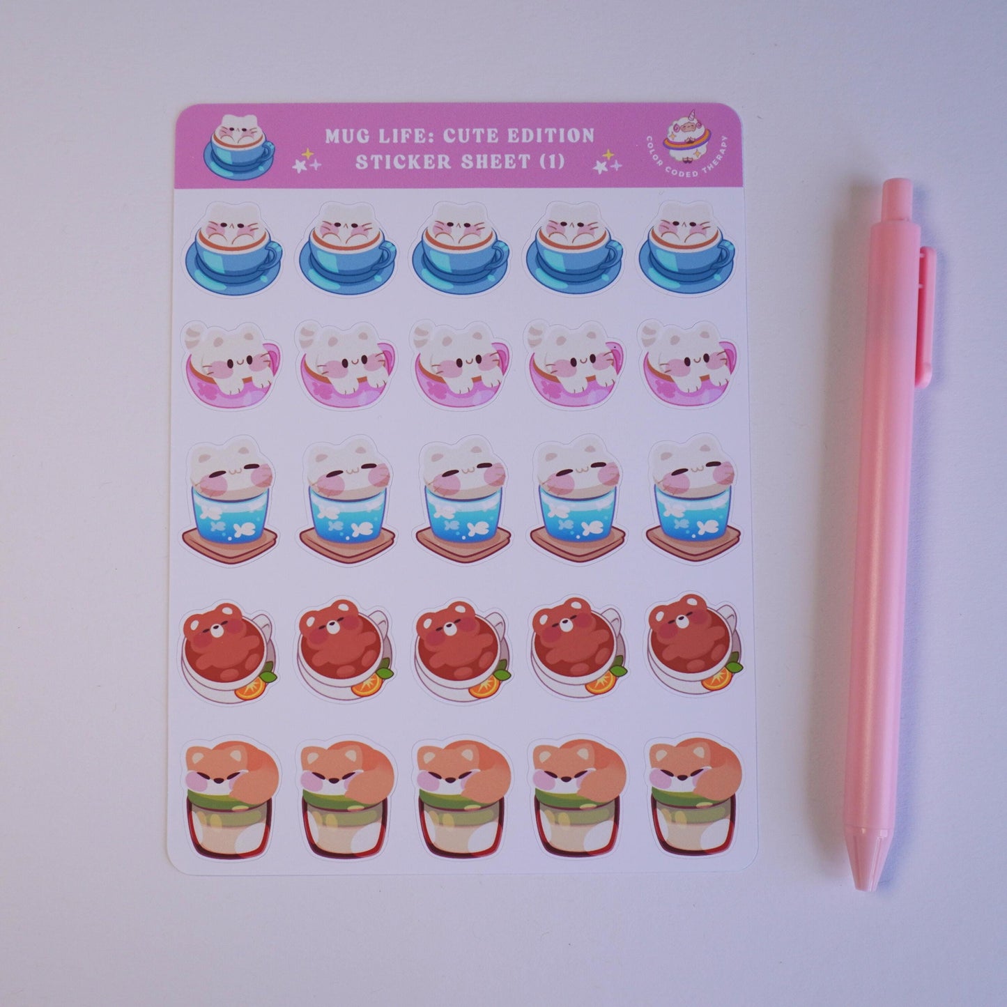 Mug Life: Cute Edition (1) sticker sheet
