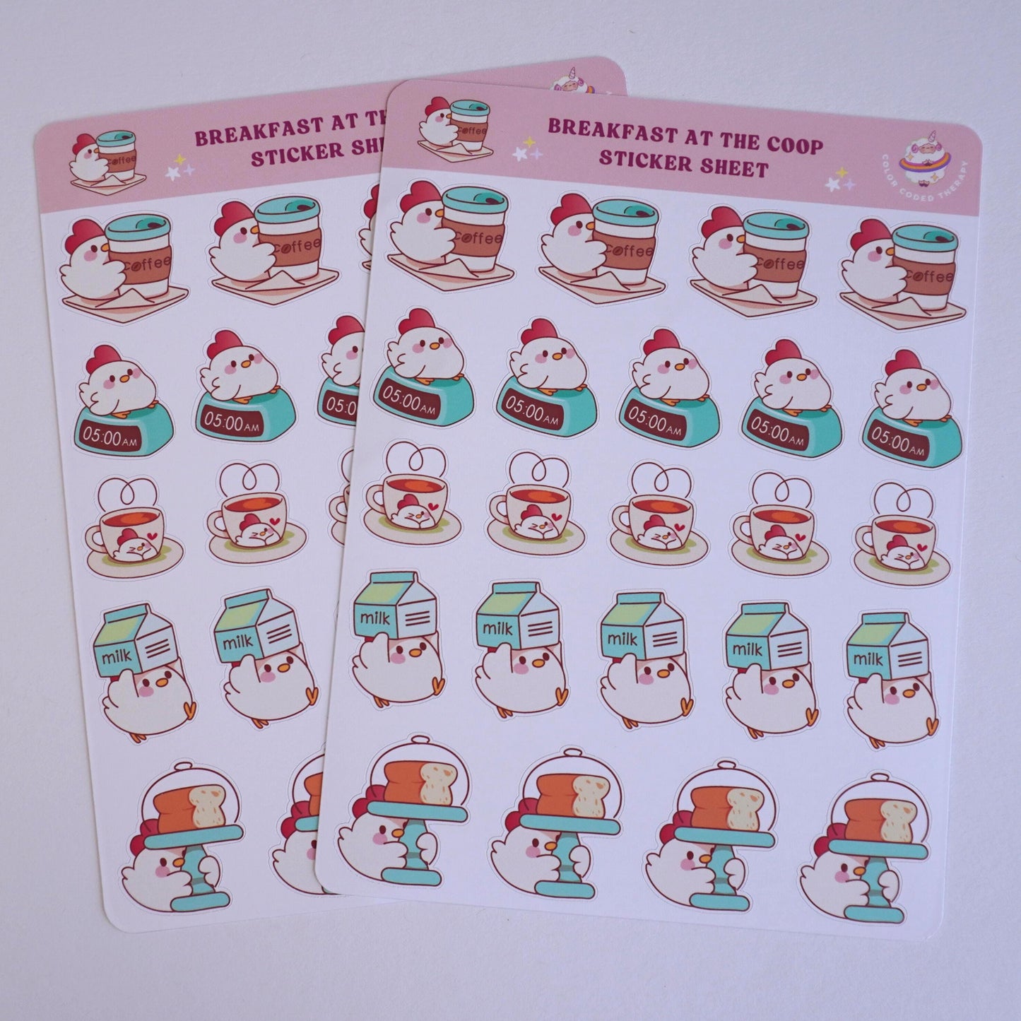 Breakfast at the Coop sticker sheet