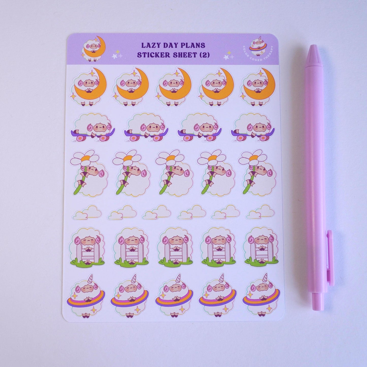 Lazy Day Plans (2) sticker sheet