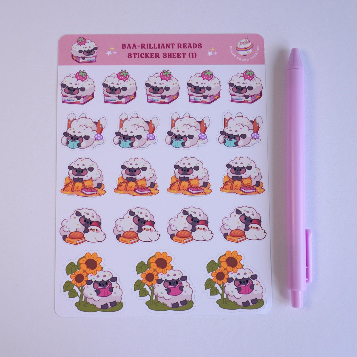 Baa-rilliant Reads (1) sticker sheet