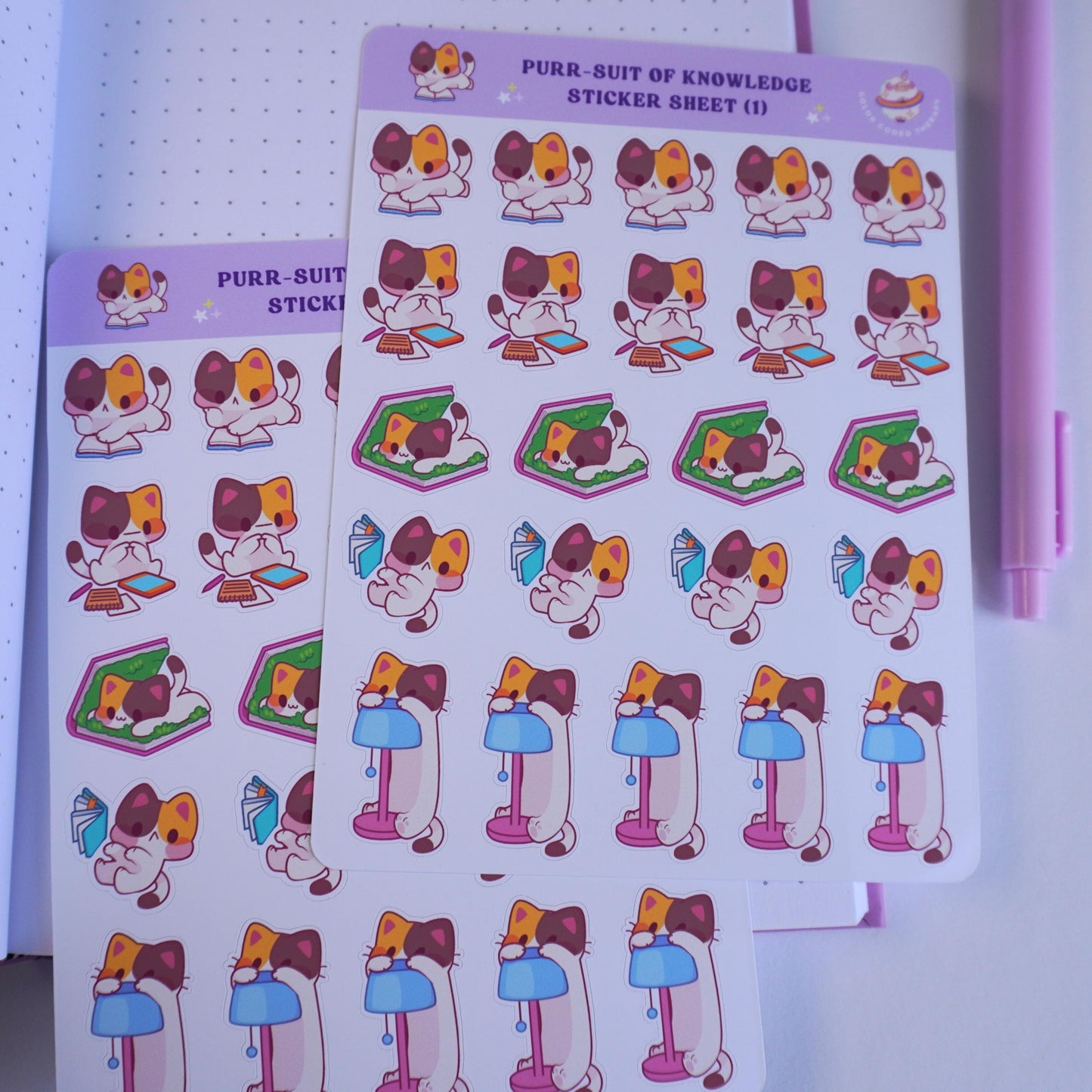 Purr-suit of Knowledge (1) sticker sheet