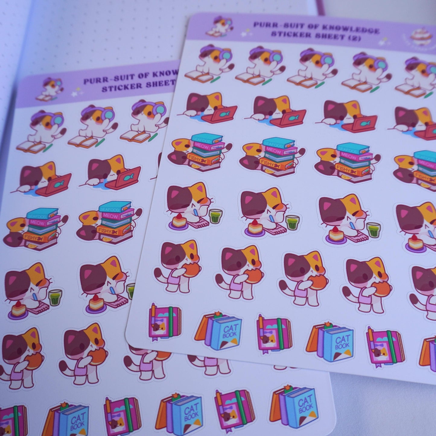 Purr-suit of Knowledge (2) sticker sheet