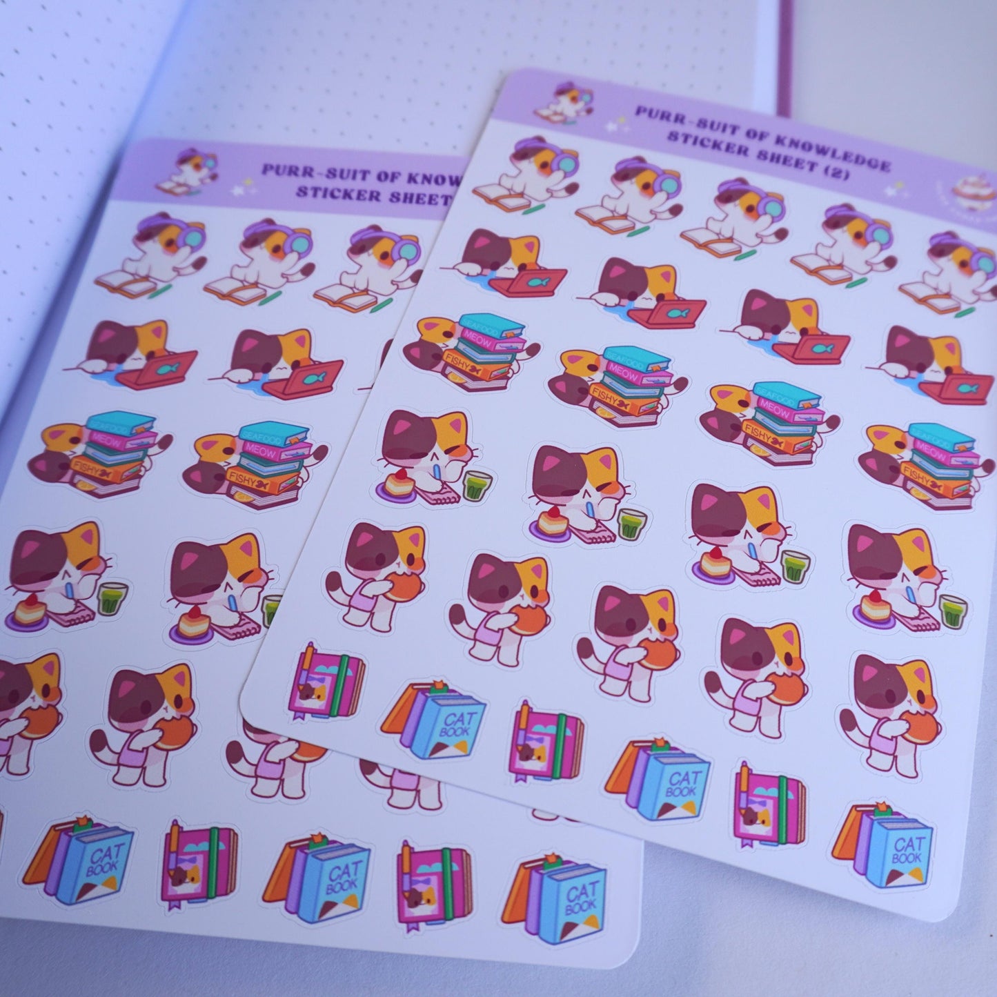 Purr-suit of Knowledge (2) sticker sheet