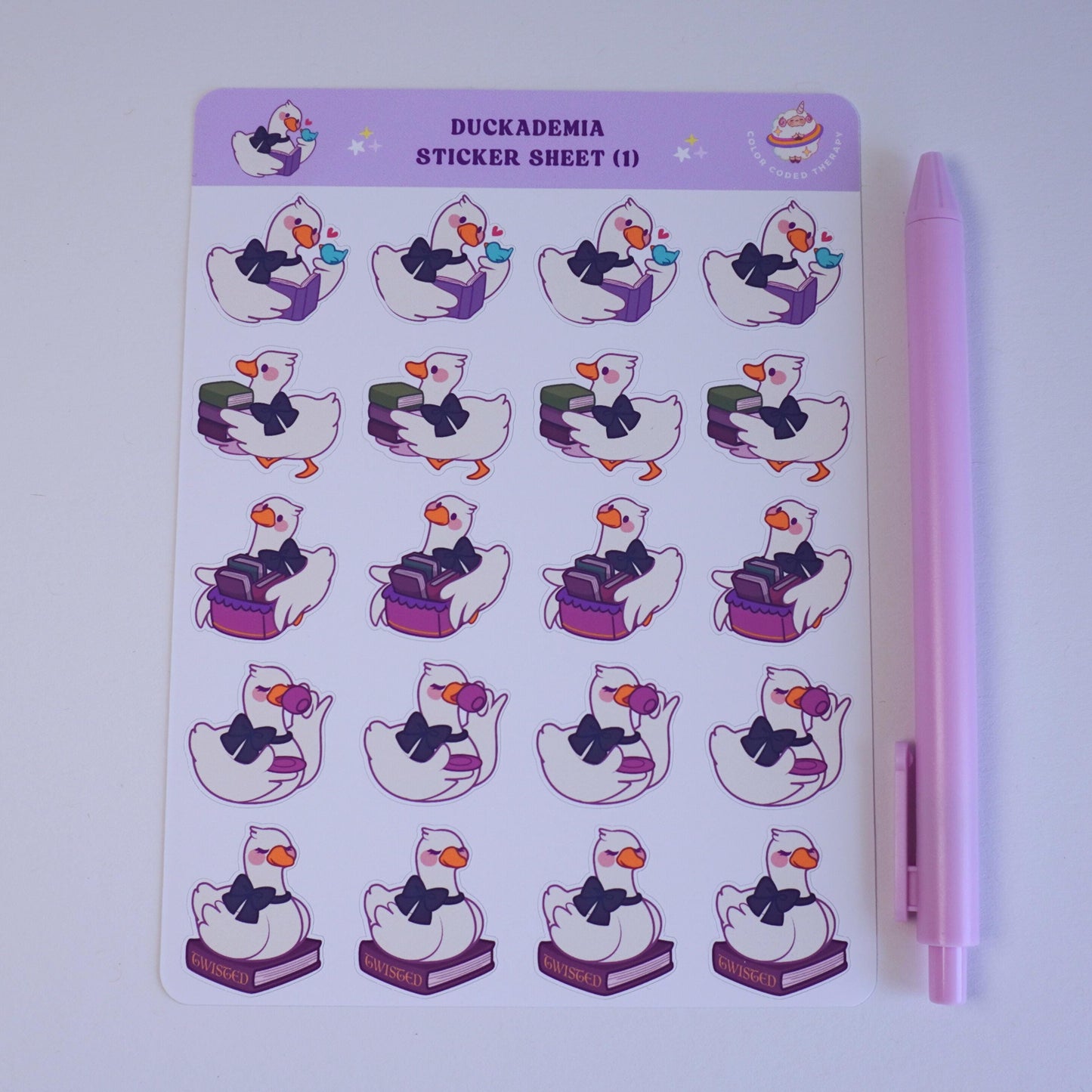 Duckademia (1) sticker sheet