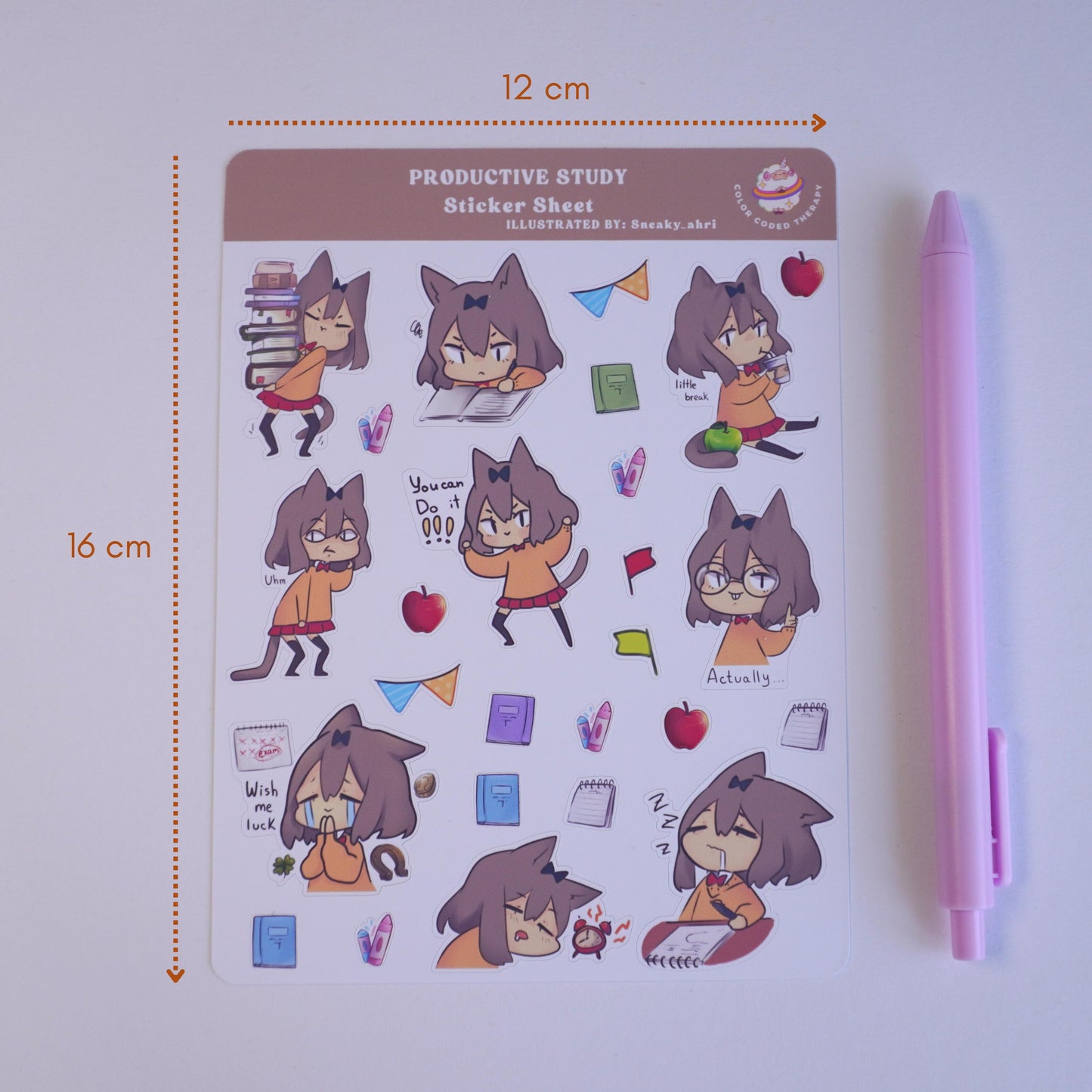 Productive study planner sticker sheet