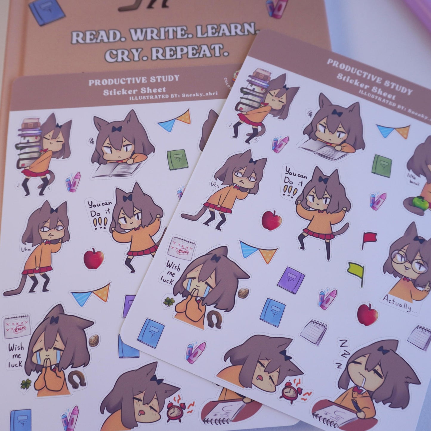 Productive study planner sticker sheet