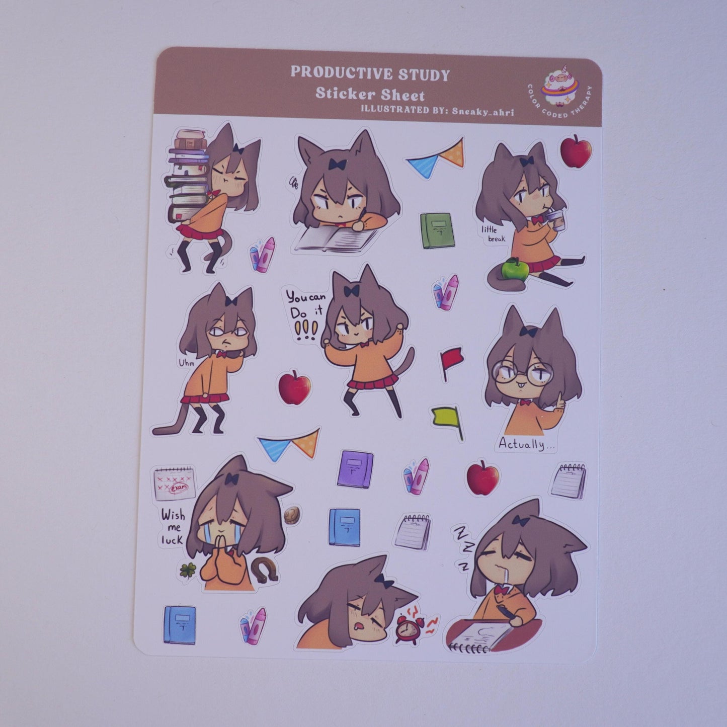 Productive study planner sticker sheet