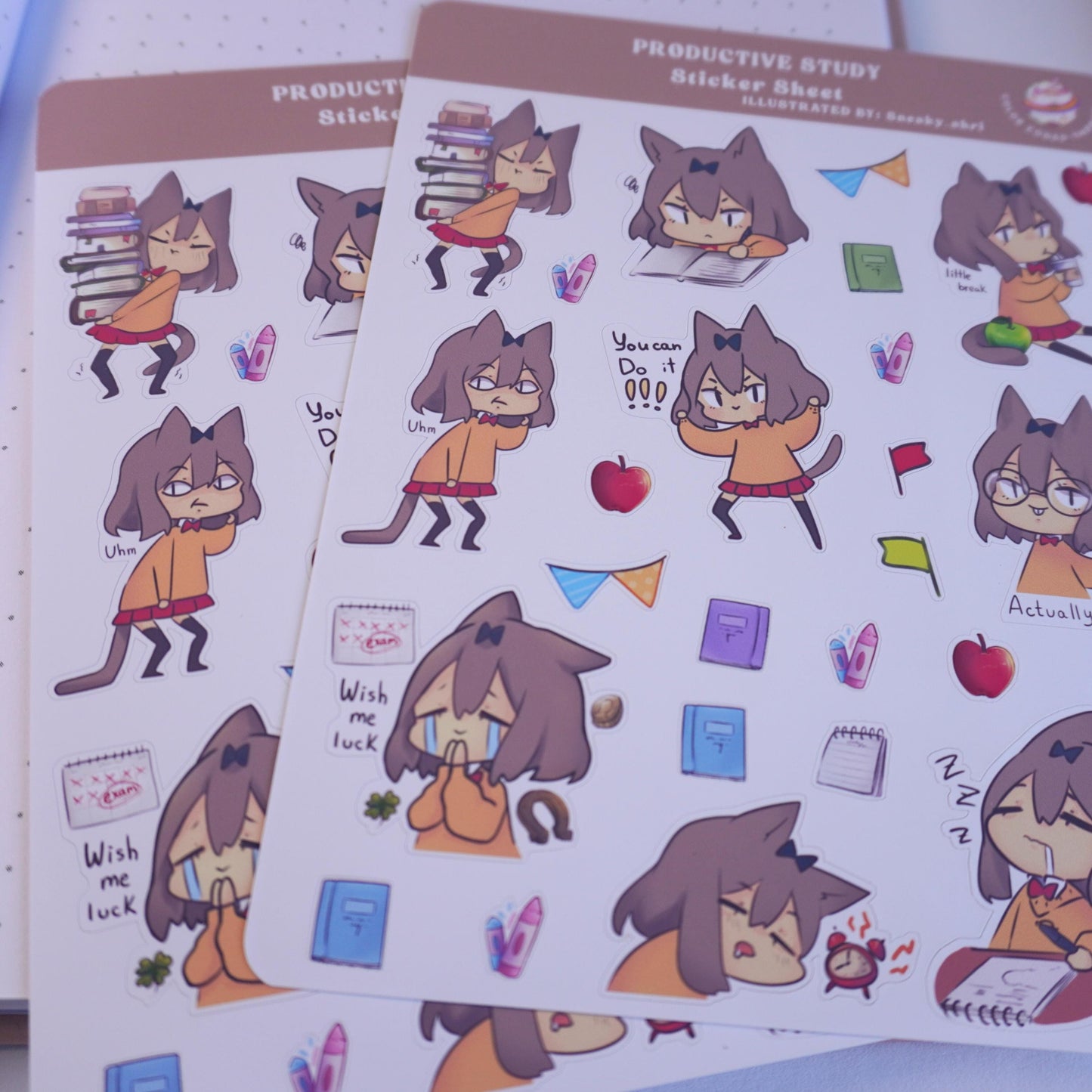 Productive study planner sticker sheet