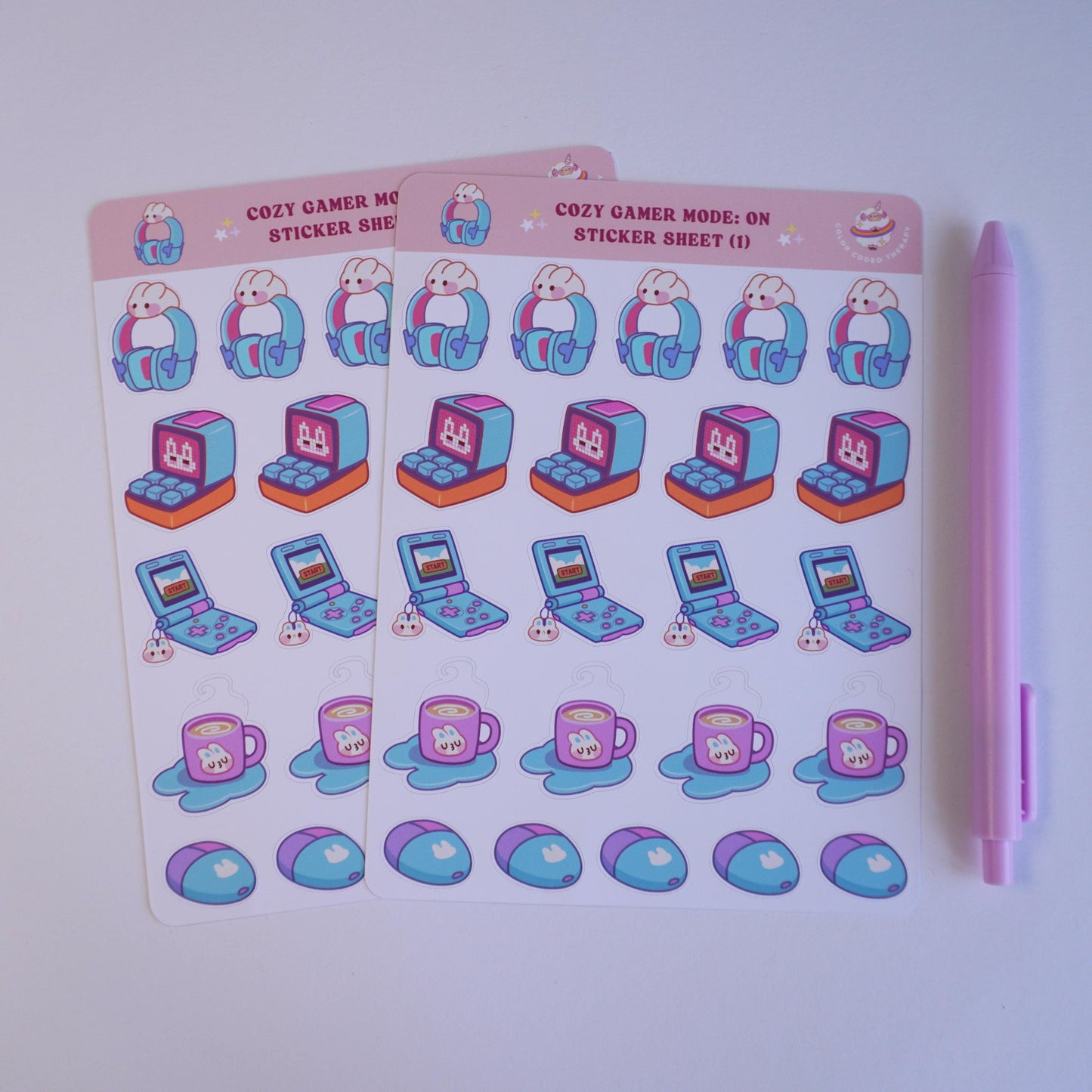 Cozy Gamer Mode: On (1) sticker sheet