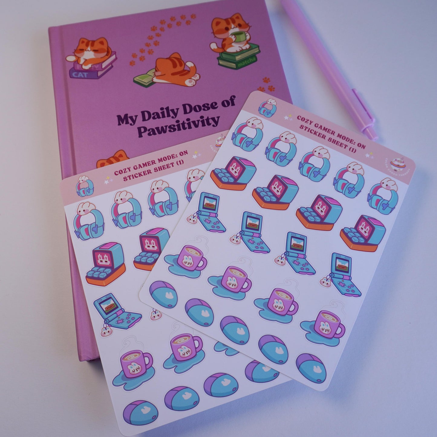 Cozy Gamer Mode: On (1) sticker sheet
