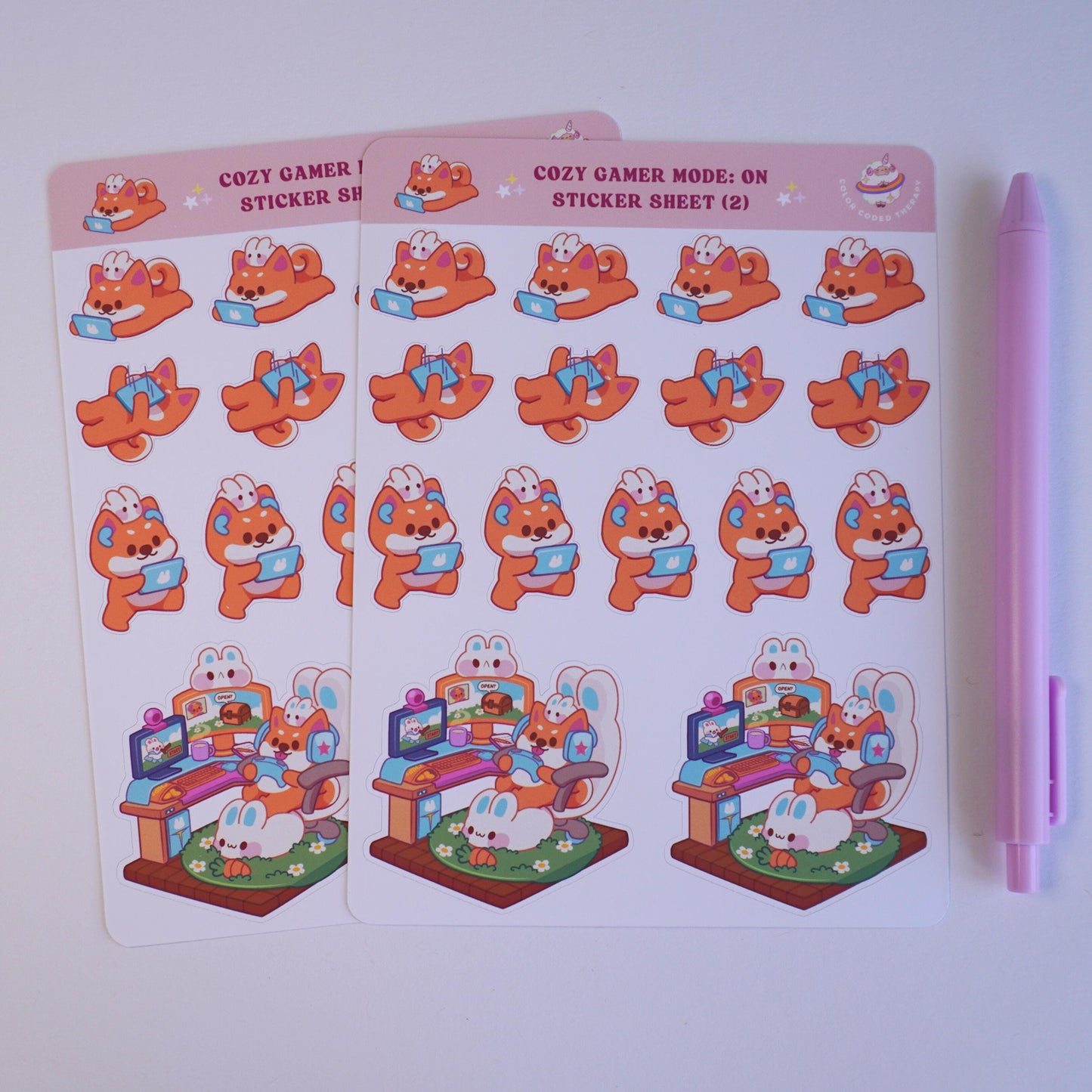 Cozy Gamer Mode: On (2) sticker sheet
