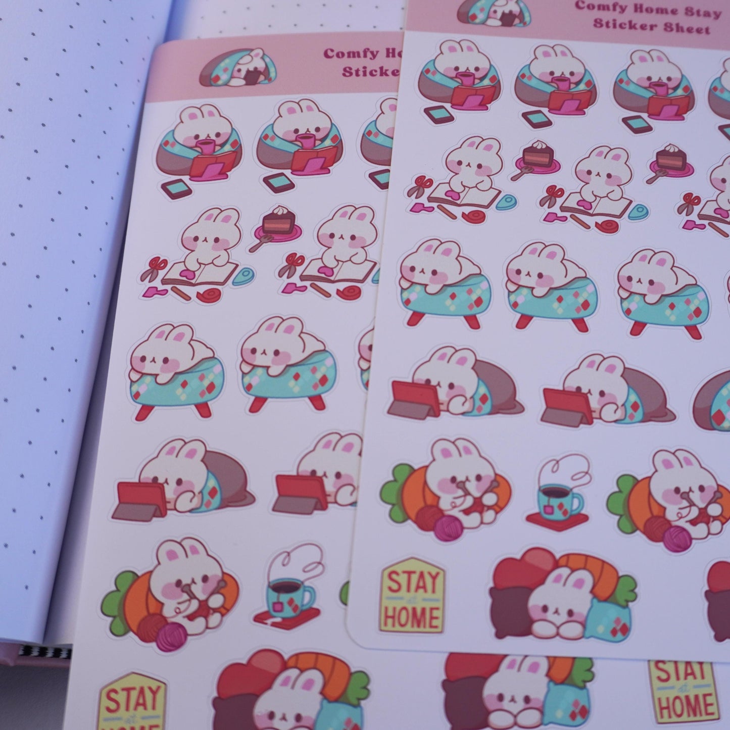 Comfy Home Stay sticker sheet