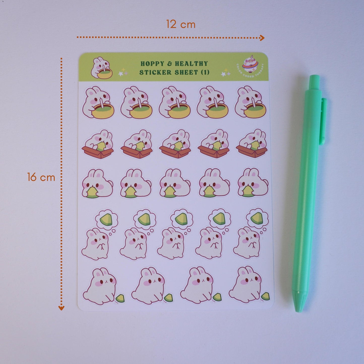 Hoppy and Healthy (1) sticker sheet