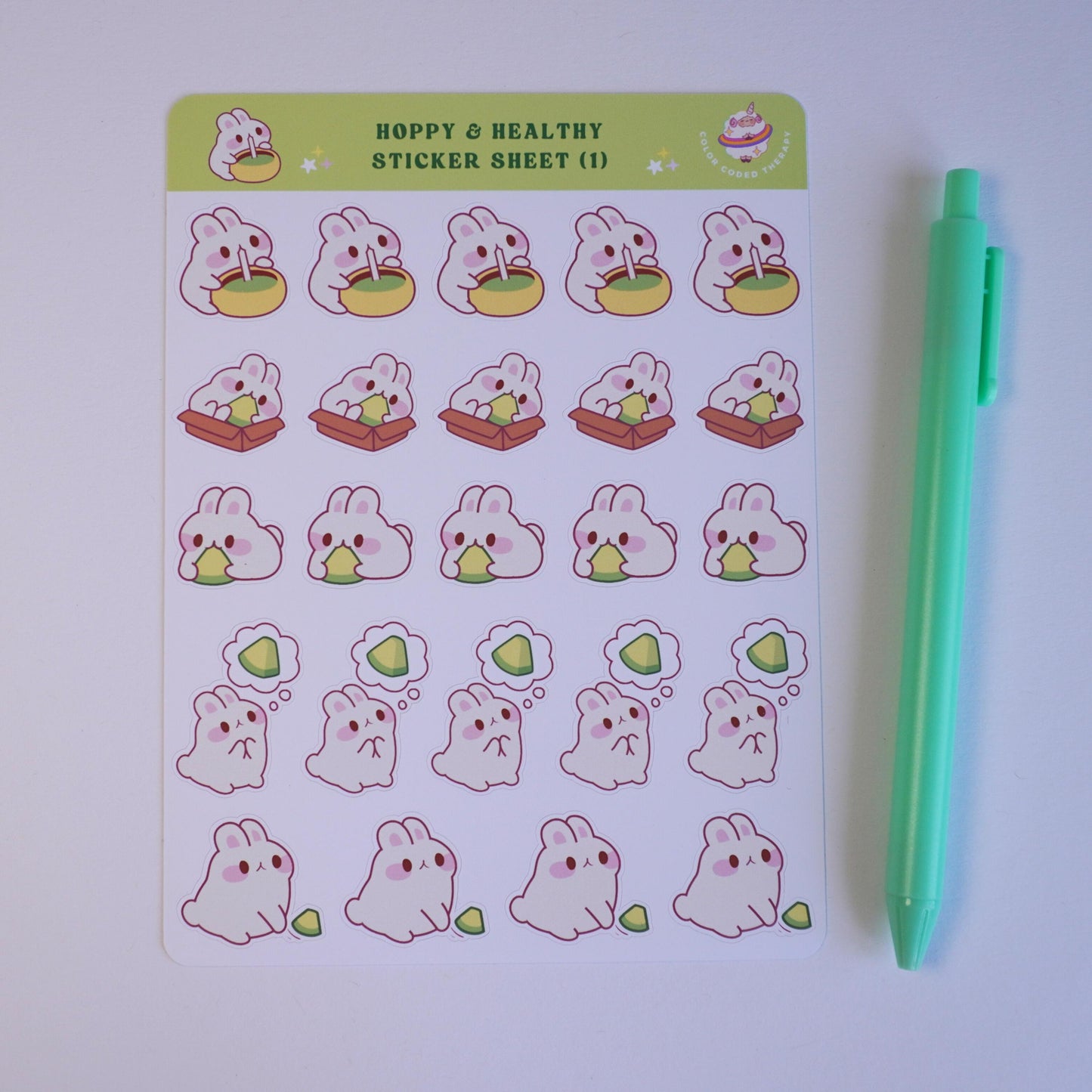 Hoppy and Healthy (1) sticker sheet