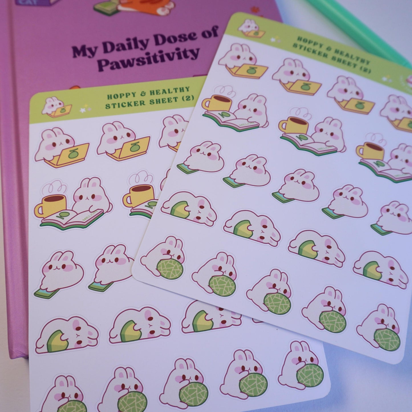 Hoppy and Healthy (2) sticker sheet