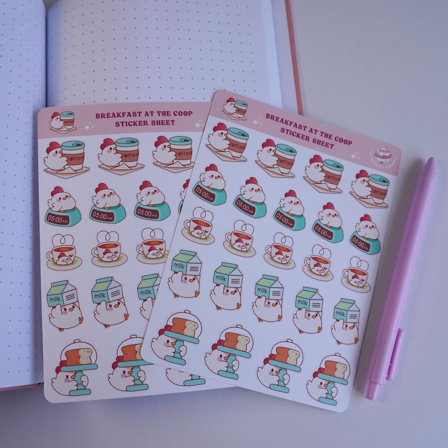 Breakfast at the Coop sticker sheet