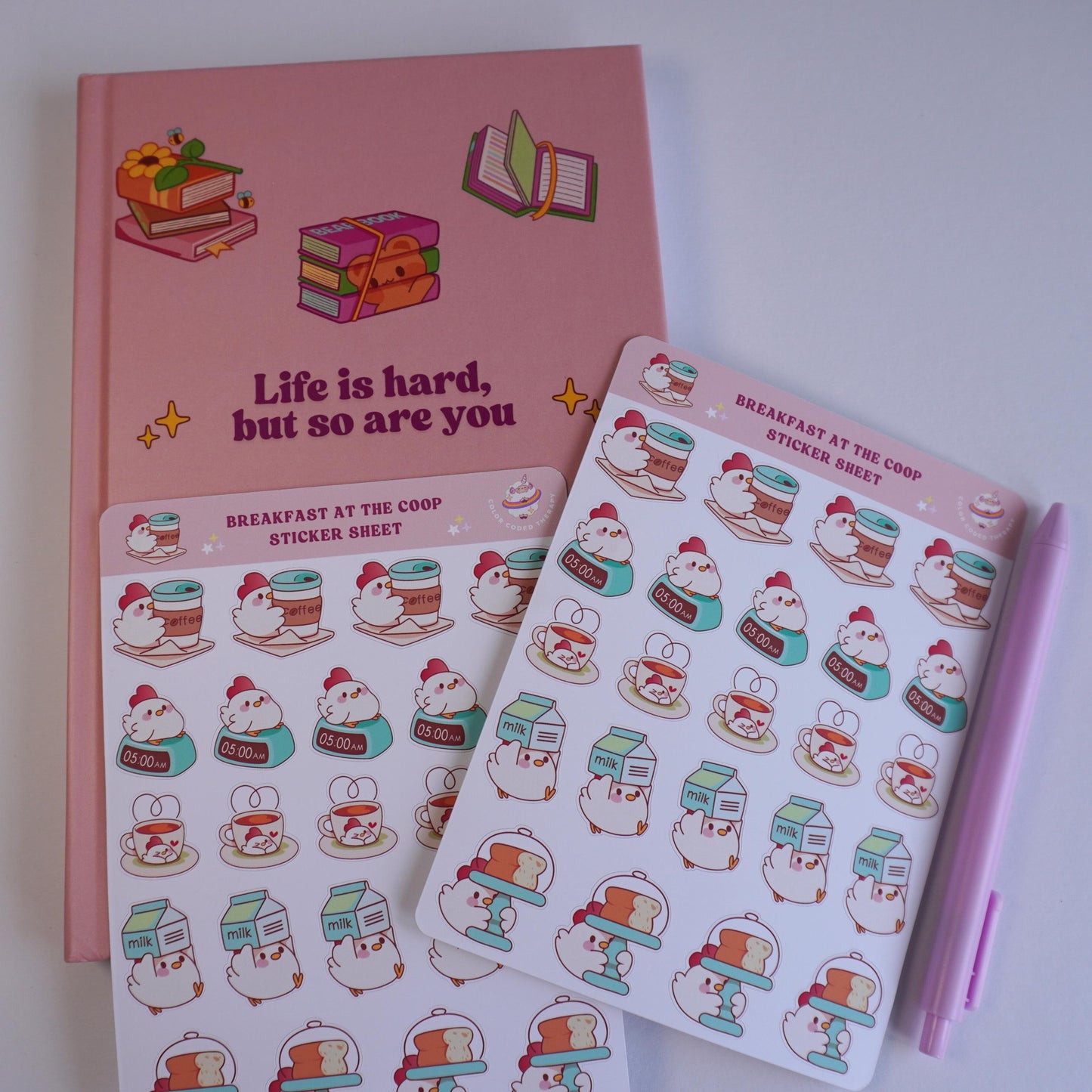 Breakfast at the Coop sticker sheet